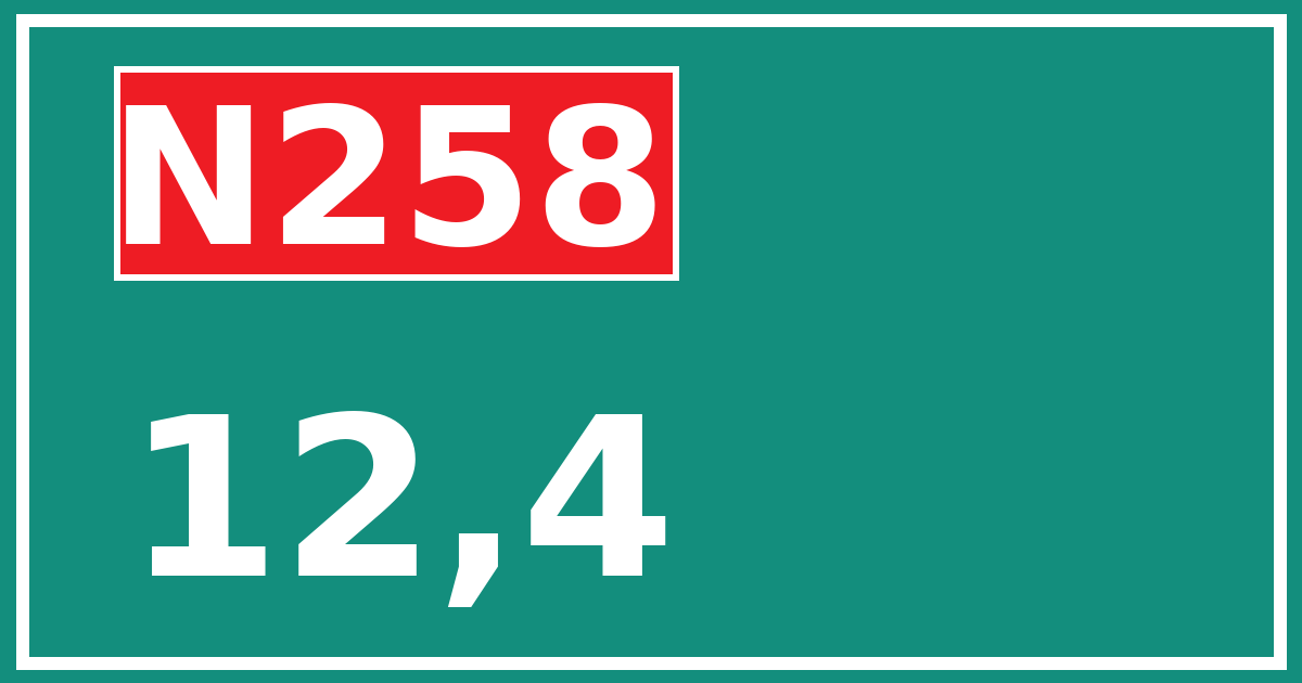 Hectometerbord N258 12,4