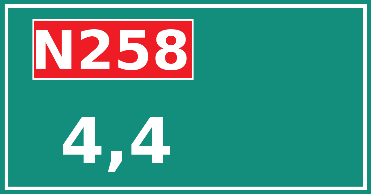 Hectometerbord N258 4,4