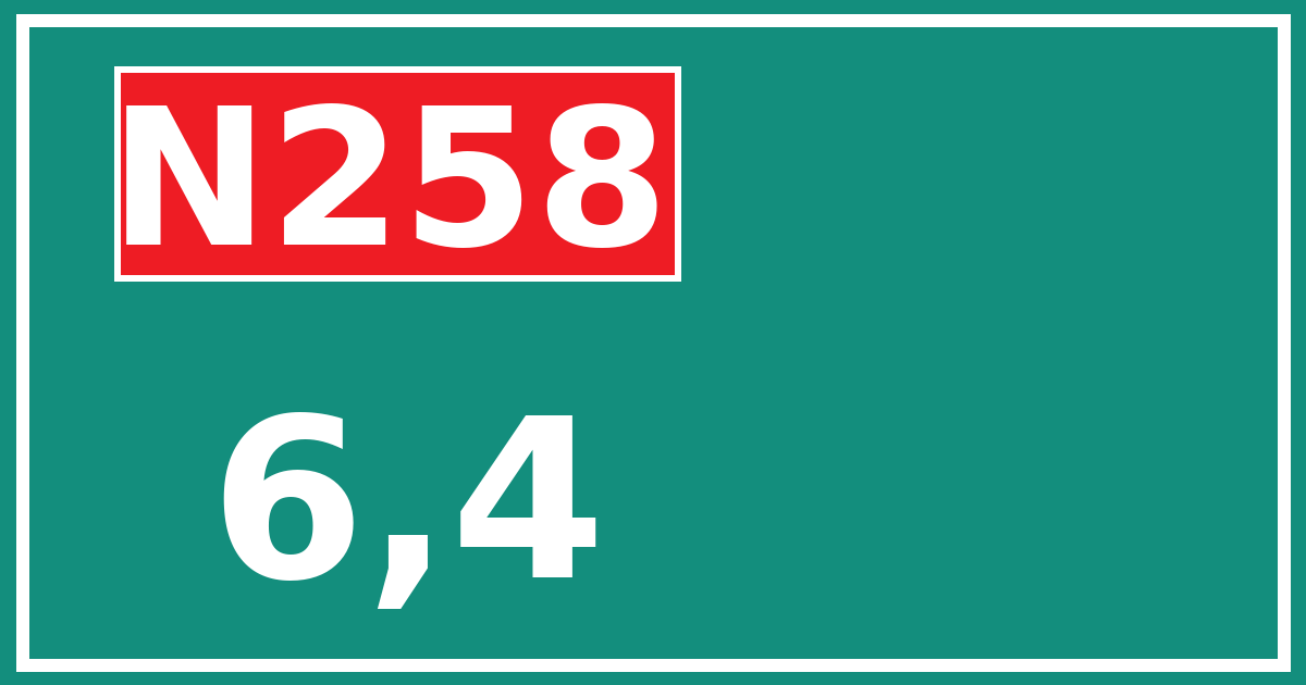 Hectometerbord N258 6,4