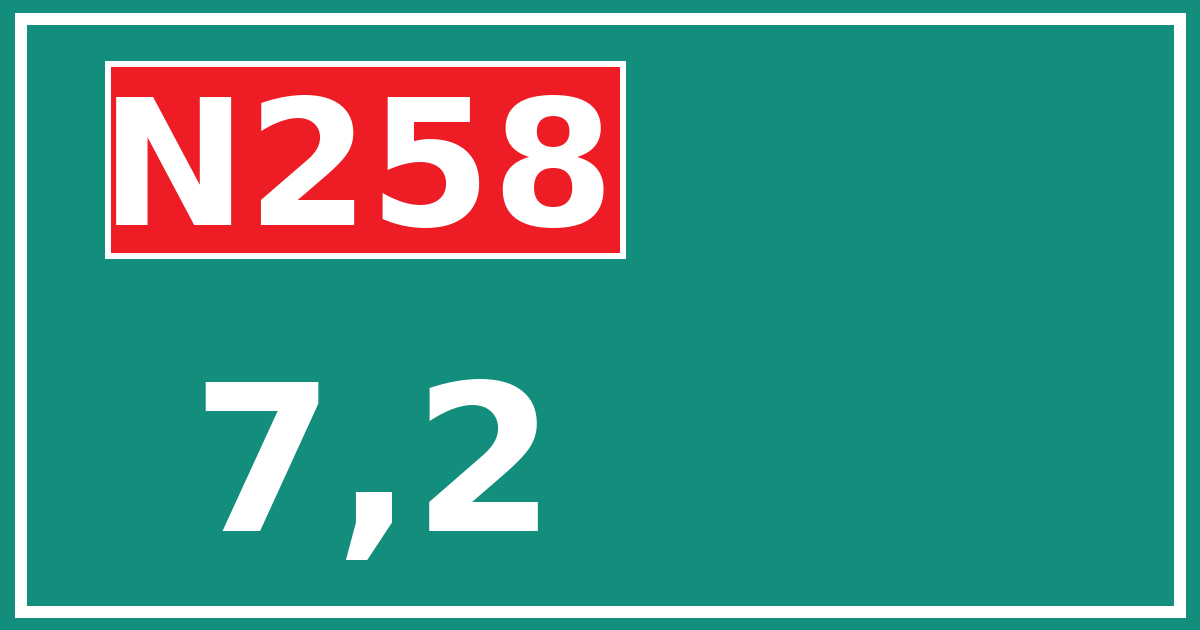 Hectometerbord N258 7,2