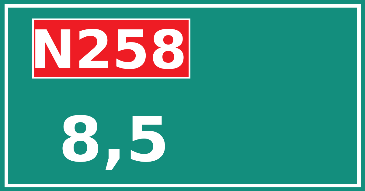 Hectometerbord N258 8,5