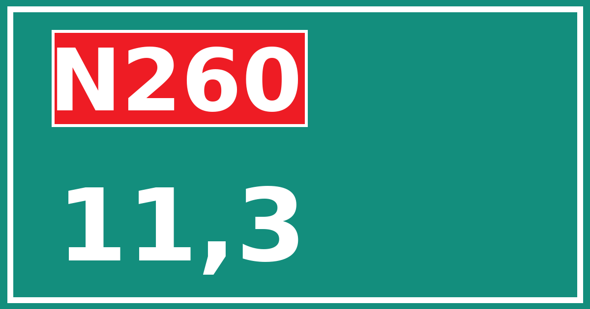 Hectometerbord N260 11,3