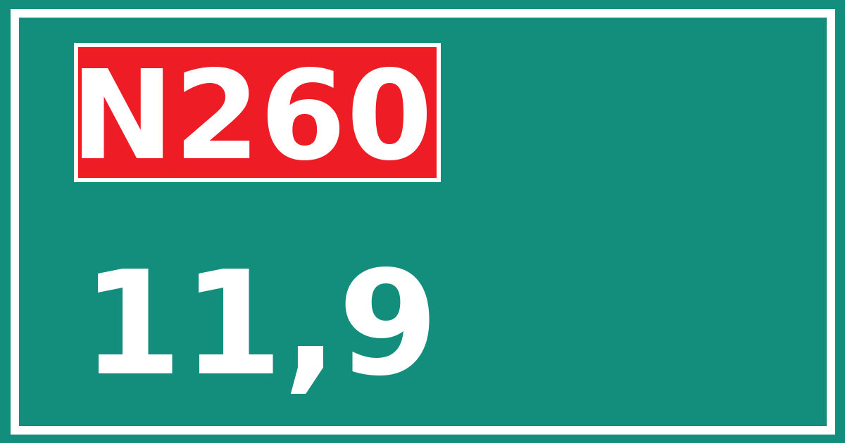 Hectometerbord N260 11,9