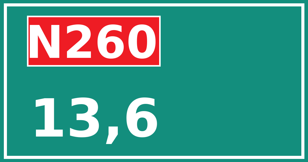 Hectometerbord N260 13,6