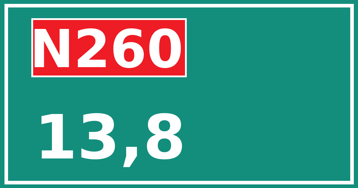 Hectometerbord N260 13,8