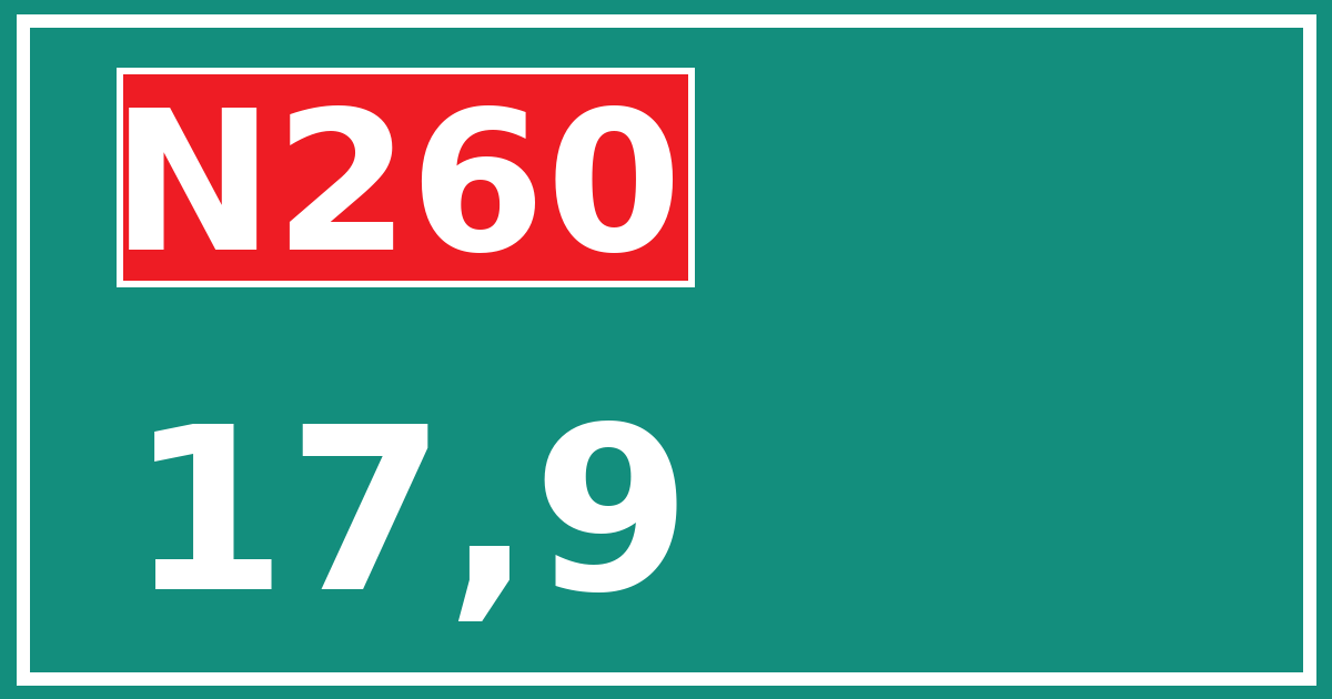 Hectometerbord N260 17,9