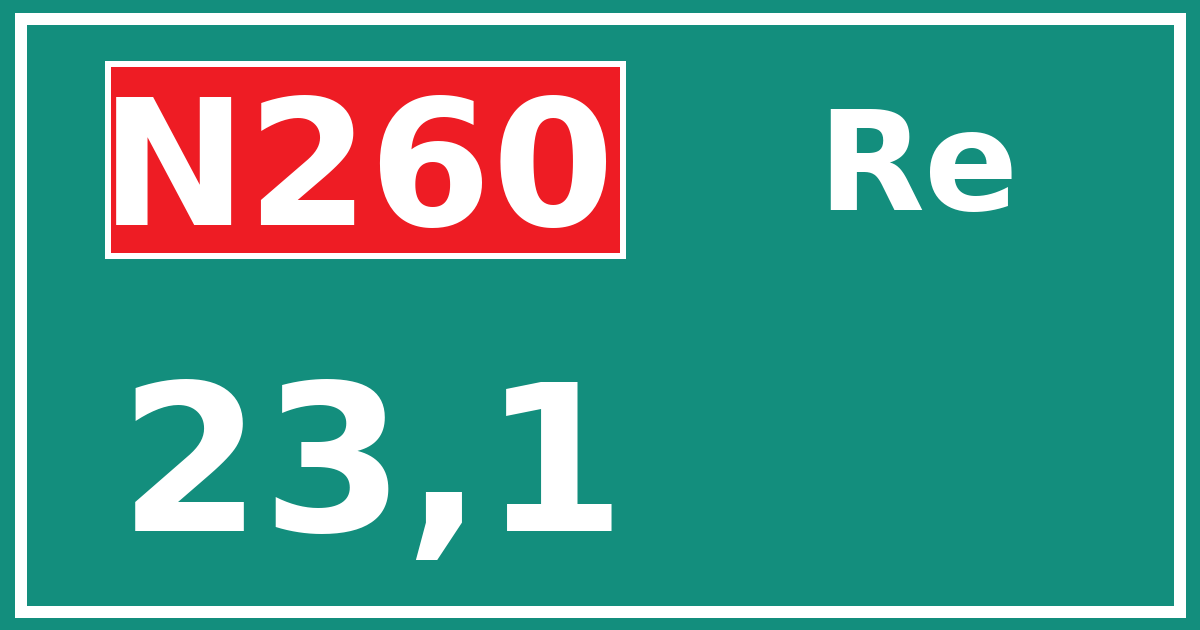Hectometerbord N260 23,1 zijde Re