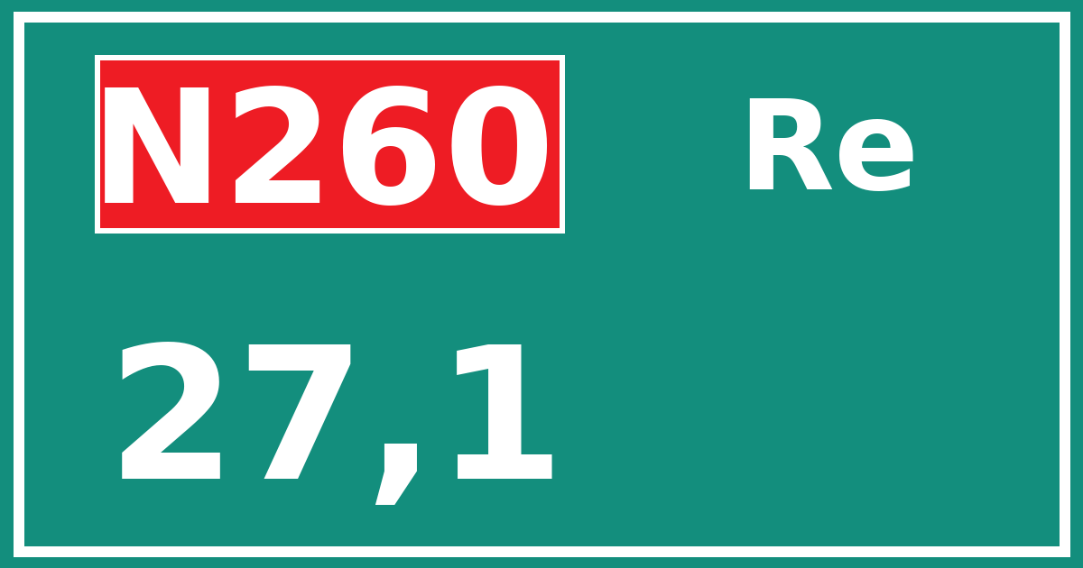 Hectometerbord N260 27,1 zijde Re