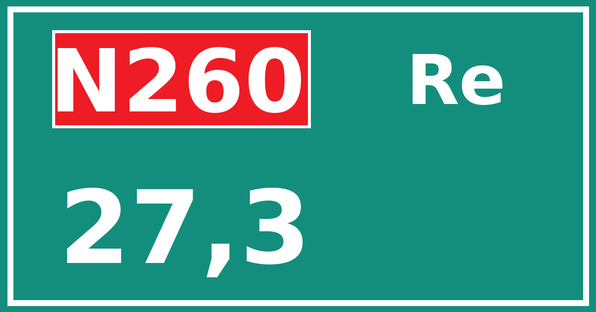 Hectometerbord N260 27,3 zijde Re