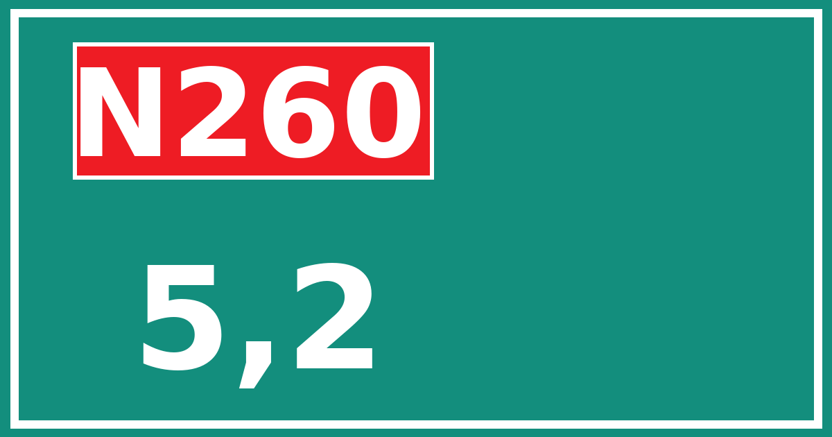 Hectometerbord N260 5,2