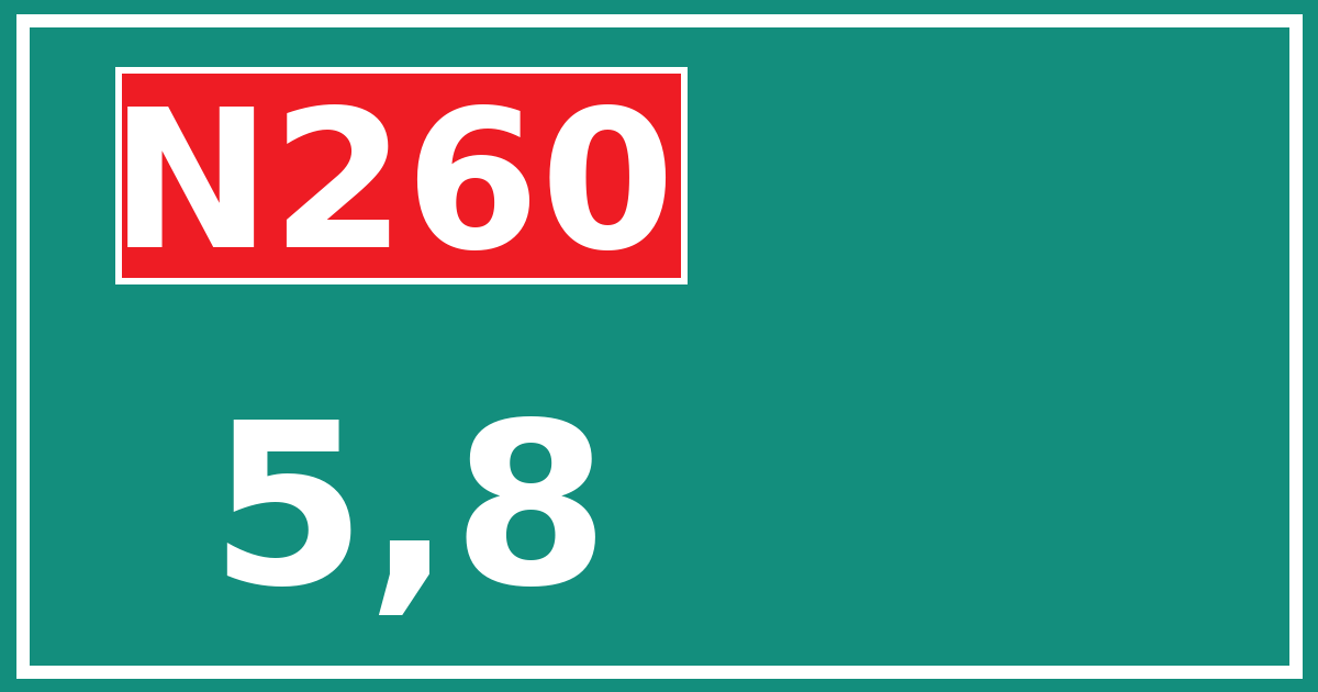 Hectometerbord N260 5,8