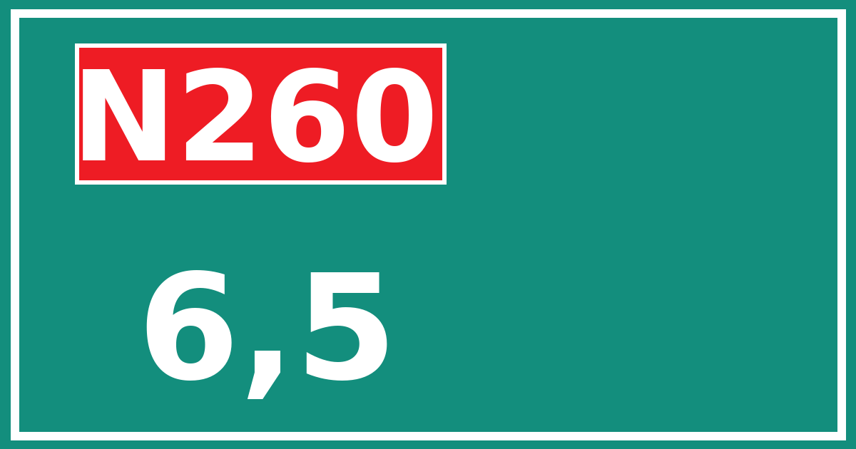Hectometerbord N260 6,5