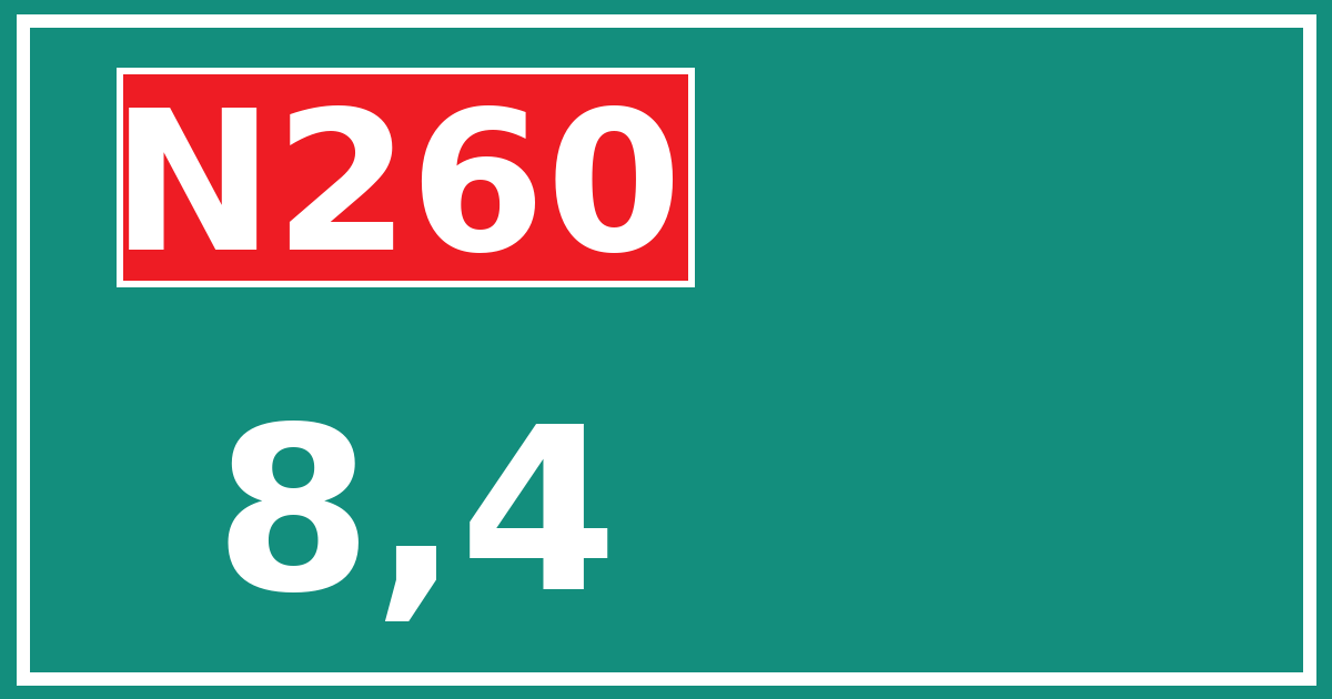 Hectometerbord N260 8,4