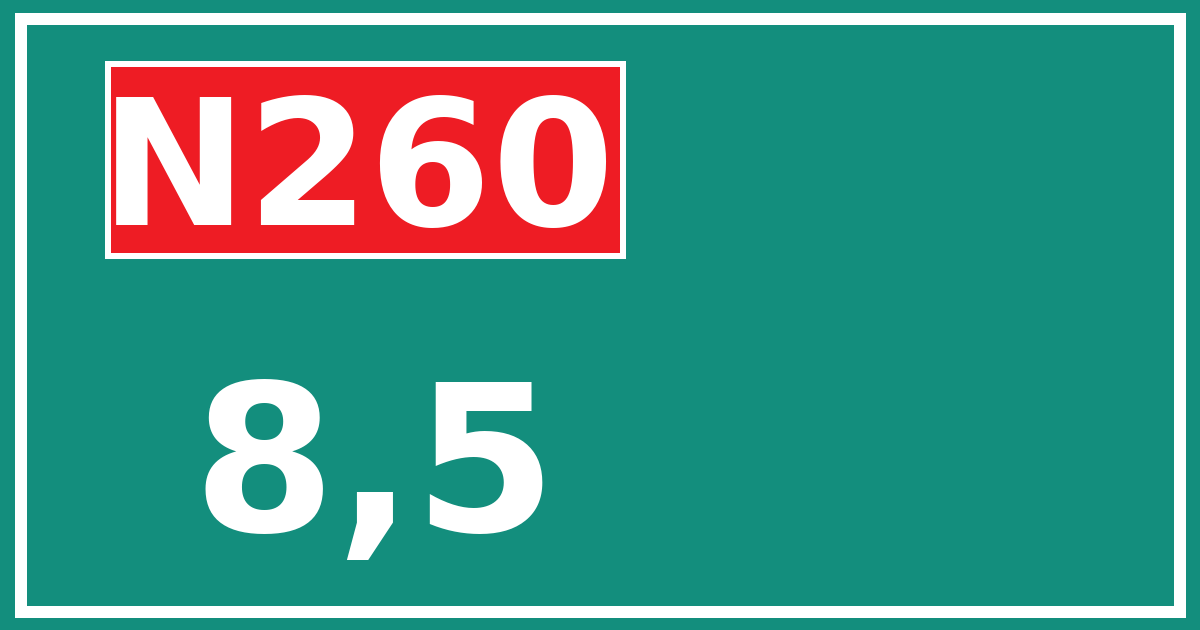 Hectometerbord N260 8,5