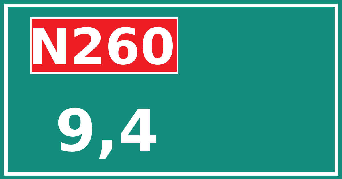 Hectometerbord N260 9,4