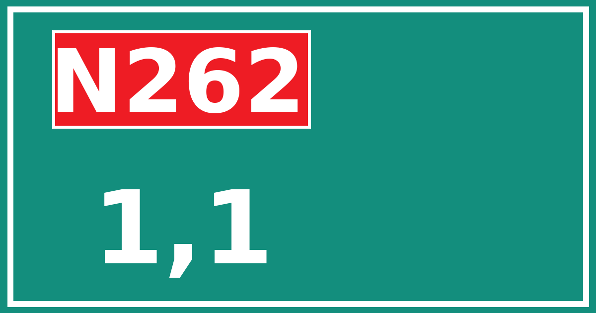 Hectometerbord N262 1,1