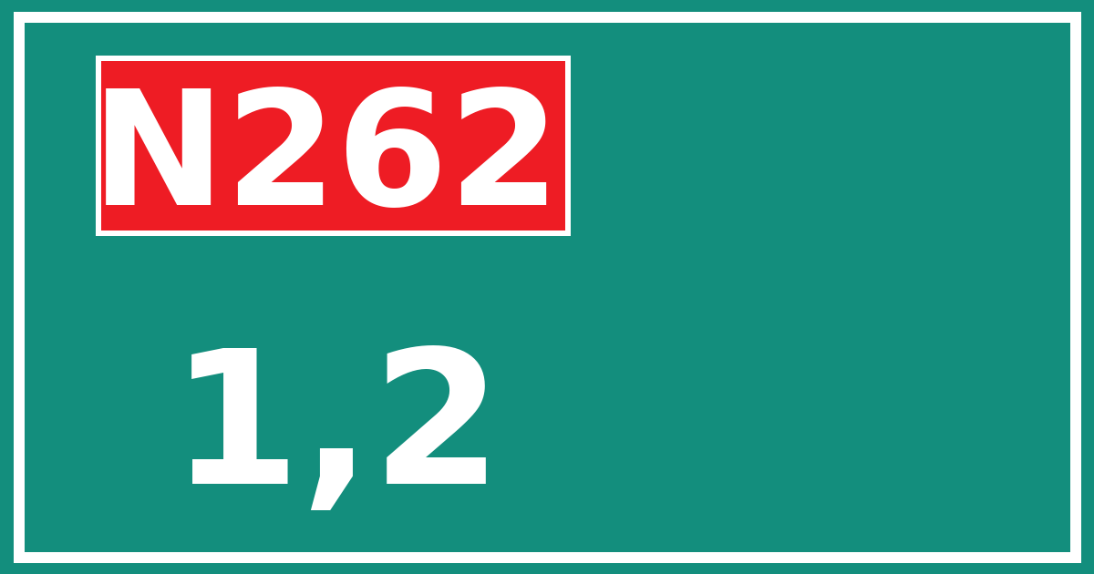 Hectometerbord N262 1,2