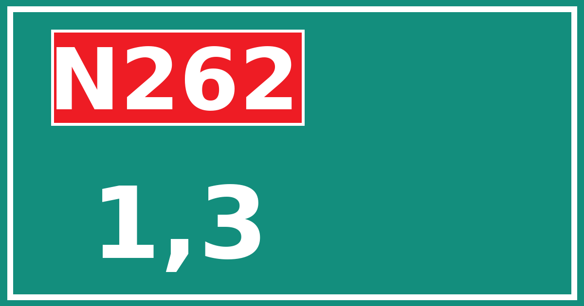 Hectometerbord N262 1,3