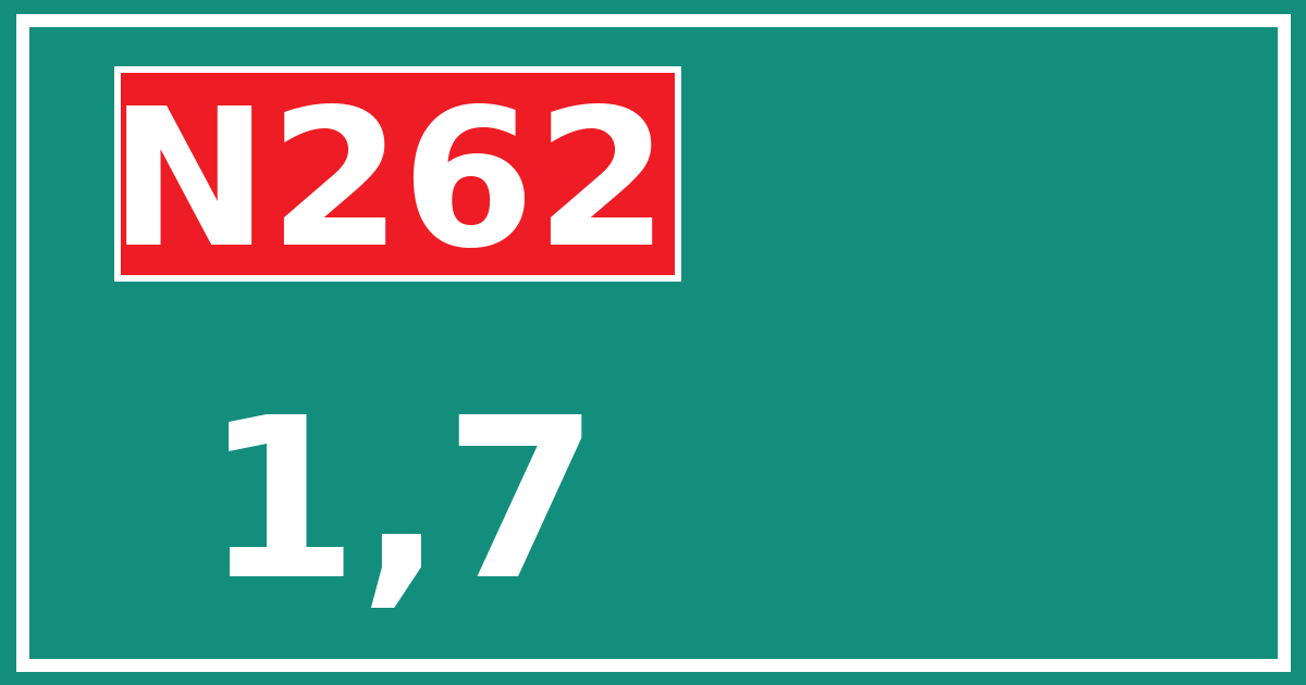 Hectometerbord N262 1,7