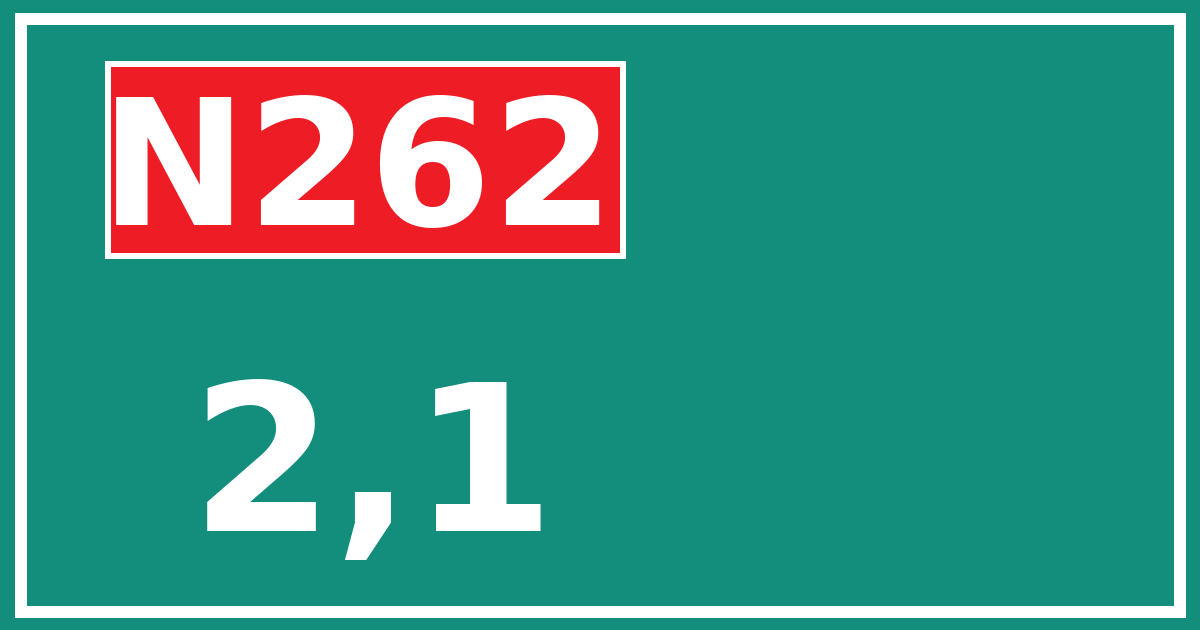 Hectometerbord N262 2,1