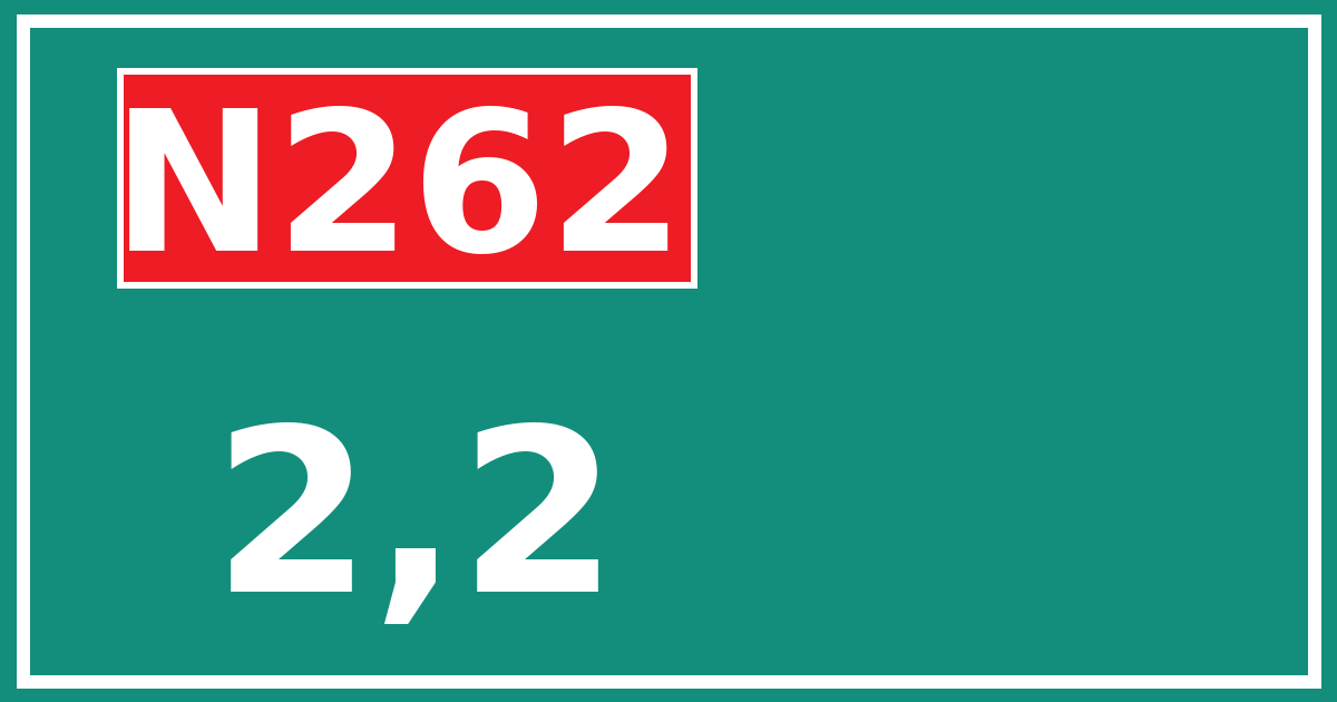 Hectometerbord N262 2,2
