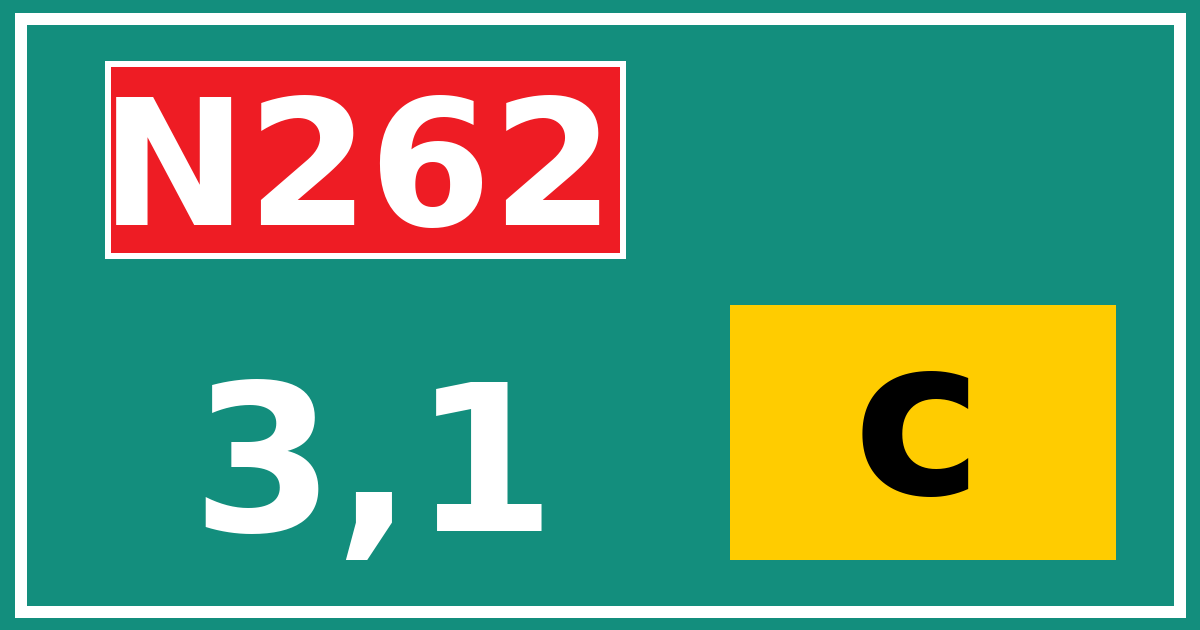 Hectometerbord N262 3,1 letter c