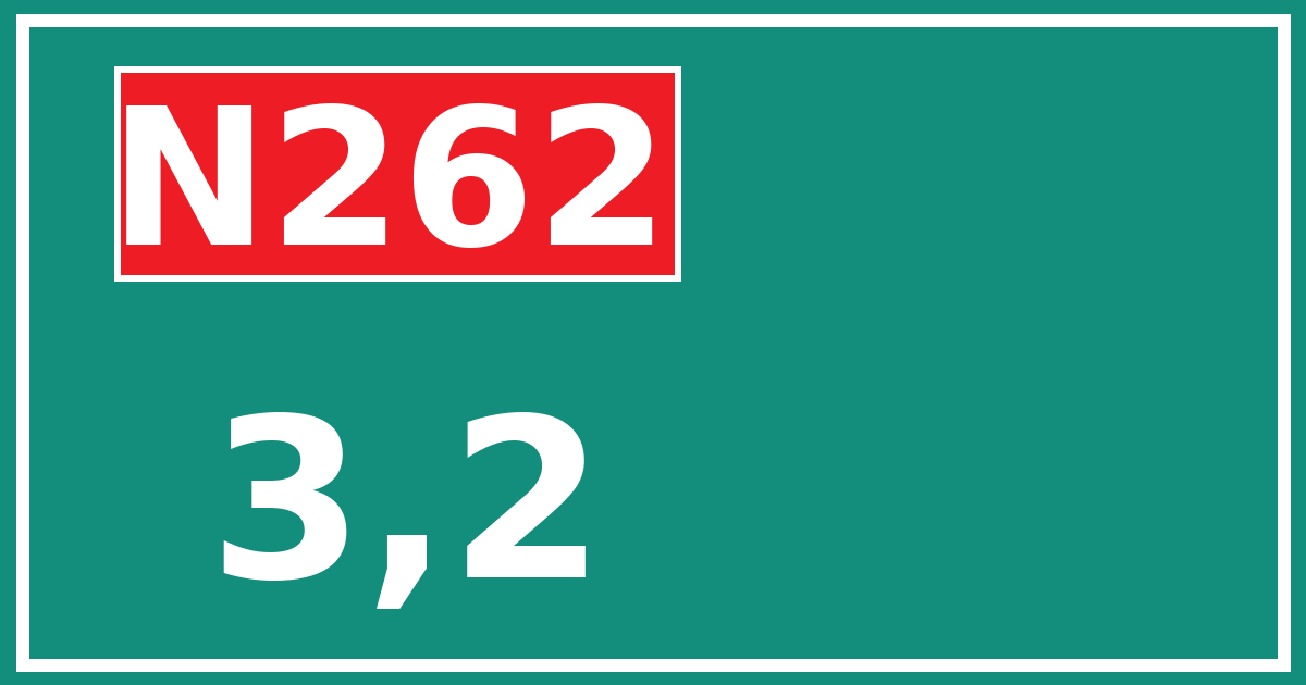 Hectometerbord N262 3,2