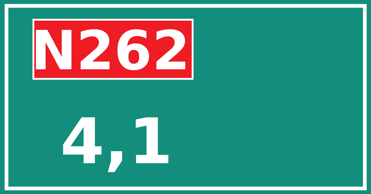 Hectometerbord N262 4,1