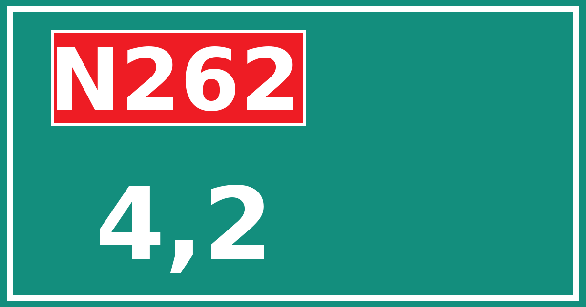 Hectometerbord N262 4,2