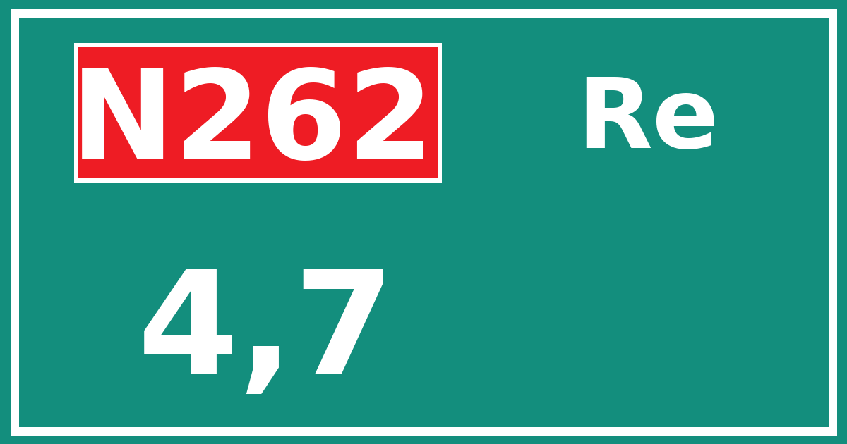 Hectometerbord N262 4,7 zijde Re