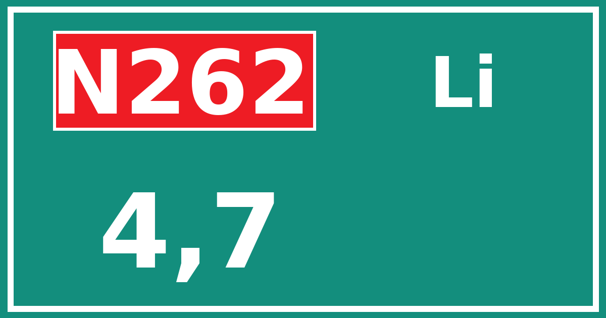 Hectometerbord N262 4,7 zijde Li