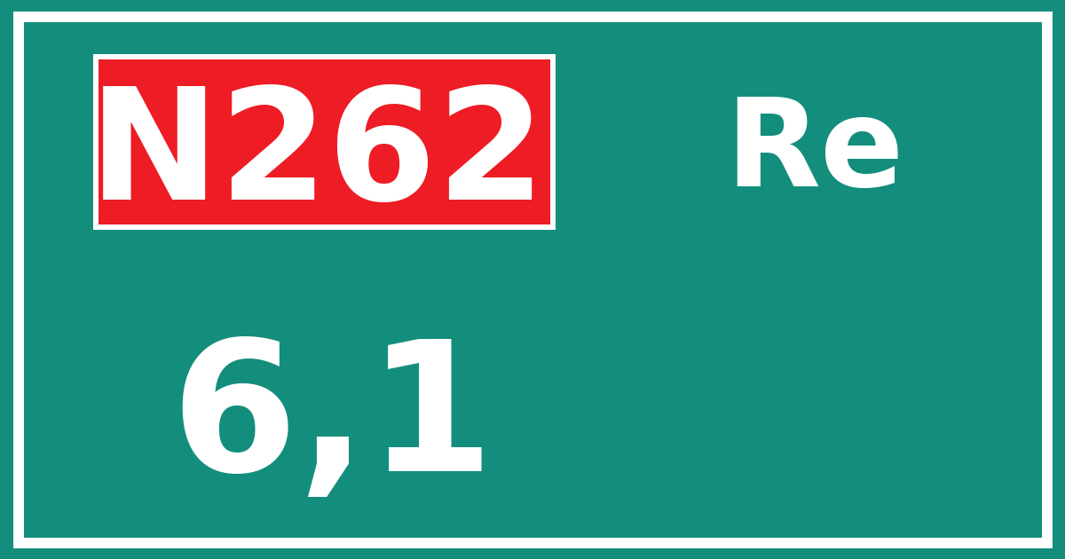 Hectometerbord N262 6,1 zijde Re
