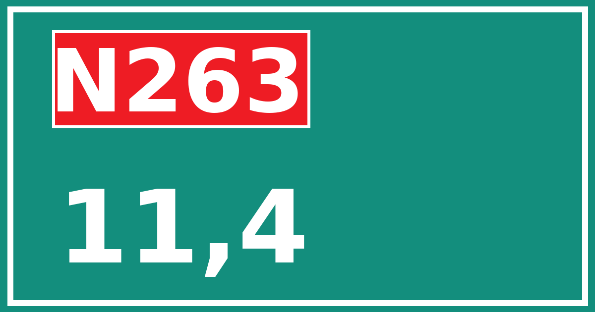 Hectometerbord N263 11,4