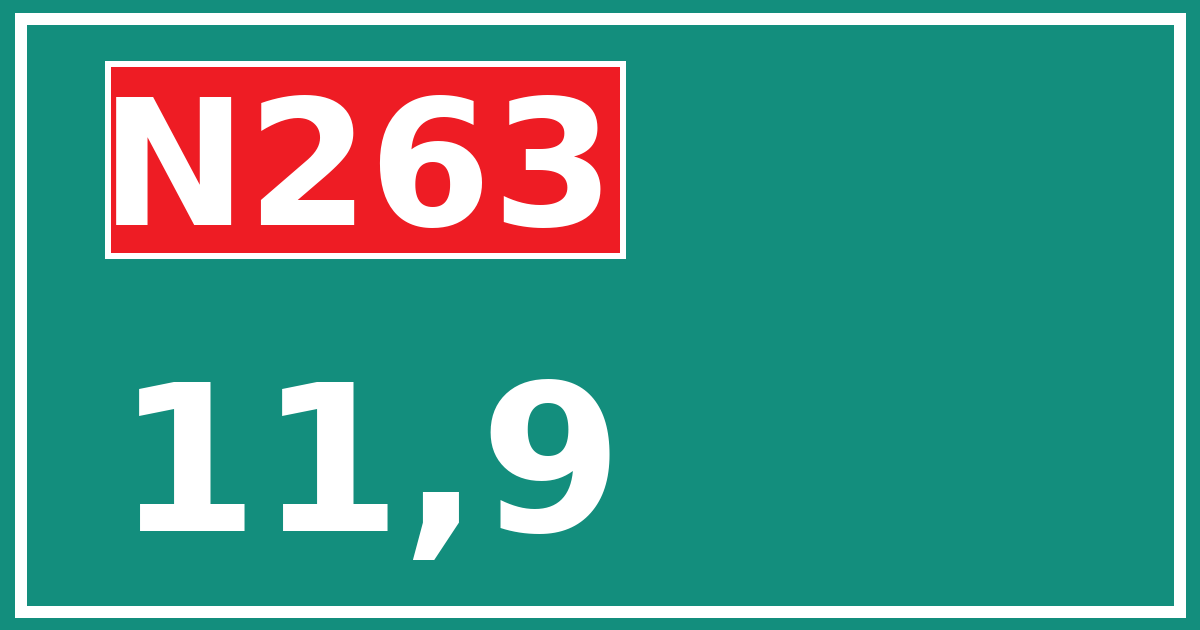 Hectometerbord N263 11,9