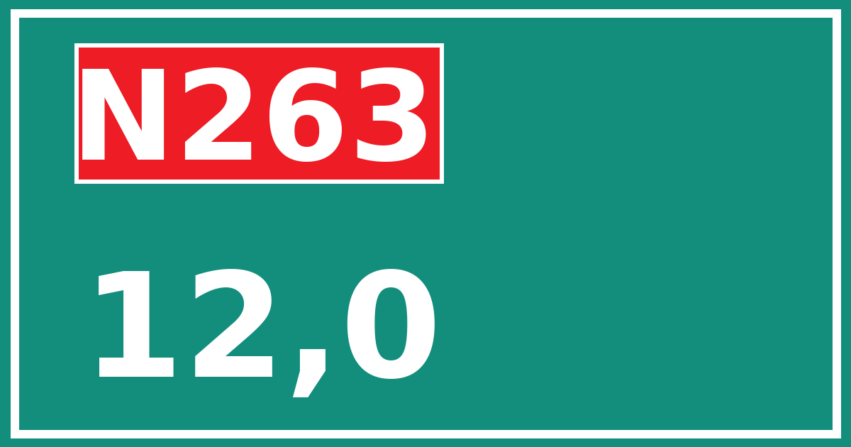 Hectometerbord N263 12,0