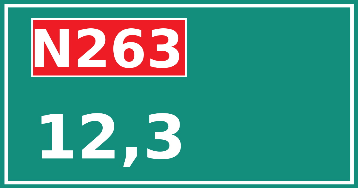 Hectometerbord N263 12,3