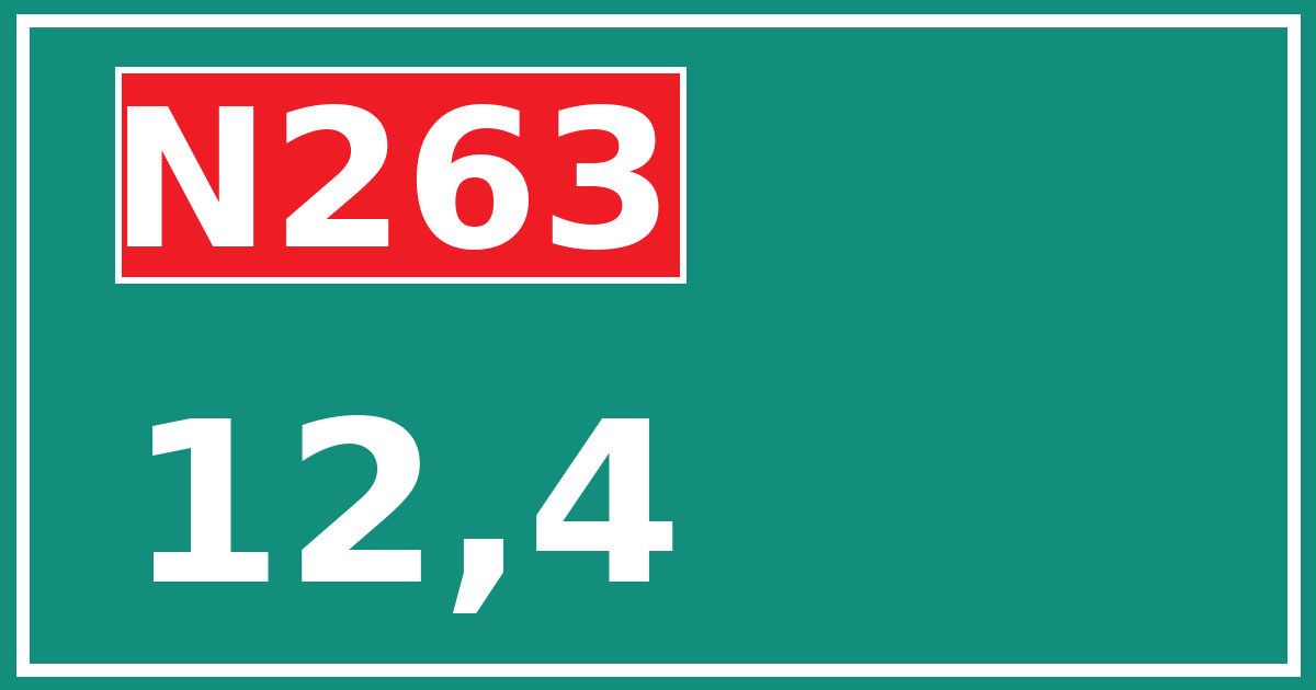 Hectometerbord N263 12,4