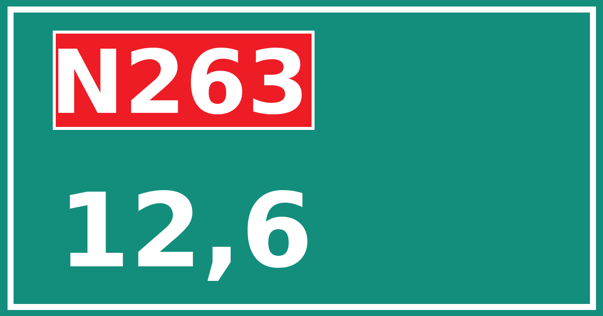 Hectometerbord N263 12,6
