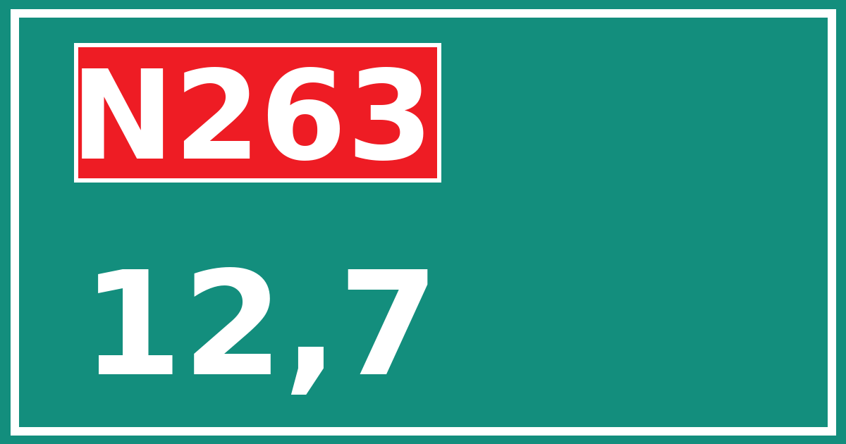 Hectometerbord N263 12,7