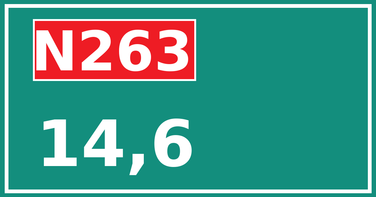 Hectometerbord N263 14,6