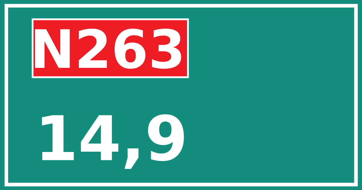 Hectometerbord N263 14,9
