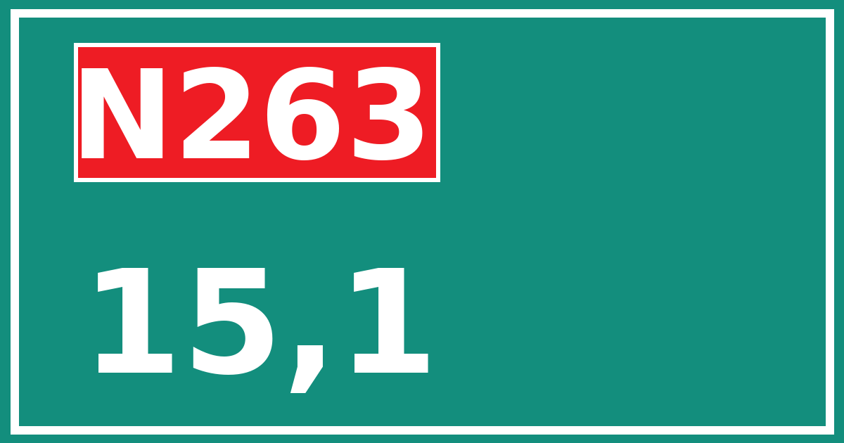 Hectometerbord N263 15,1