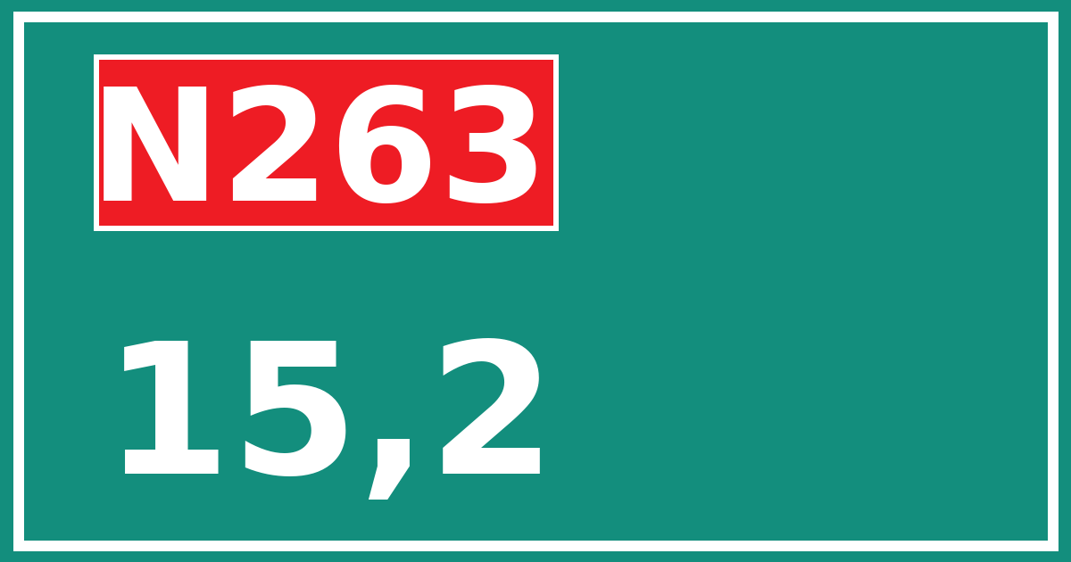 Hectometerbord N263 15,2