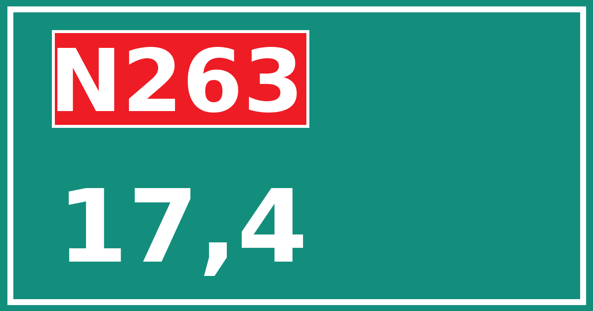Hectometerbord N263 17,4