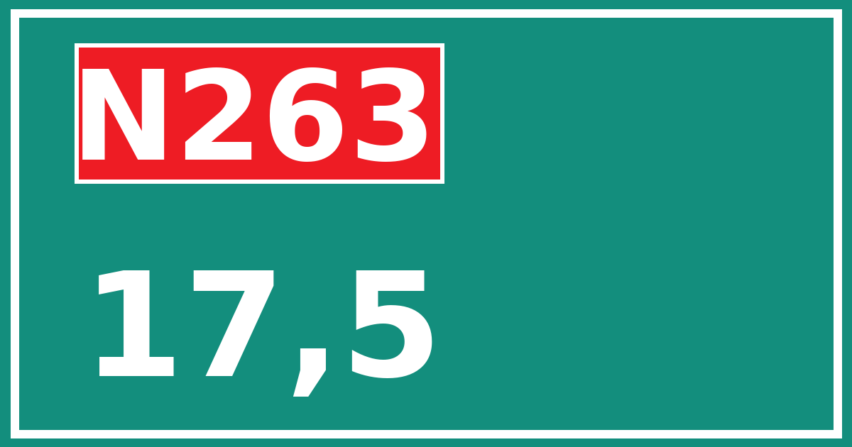 Hectometerbord N263 17,5