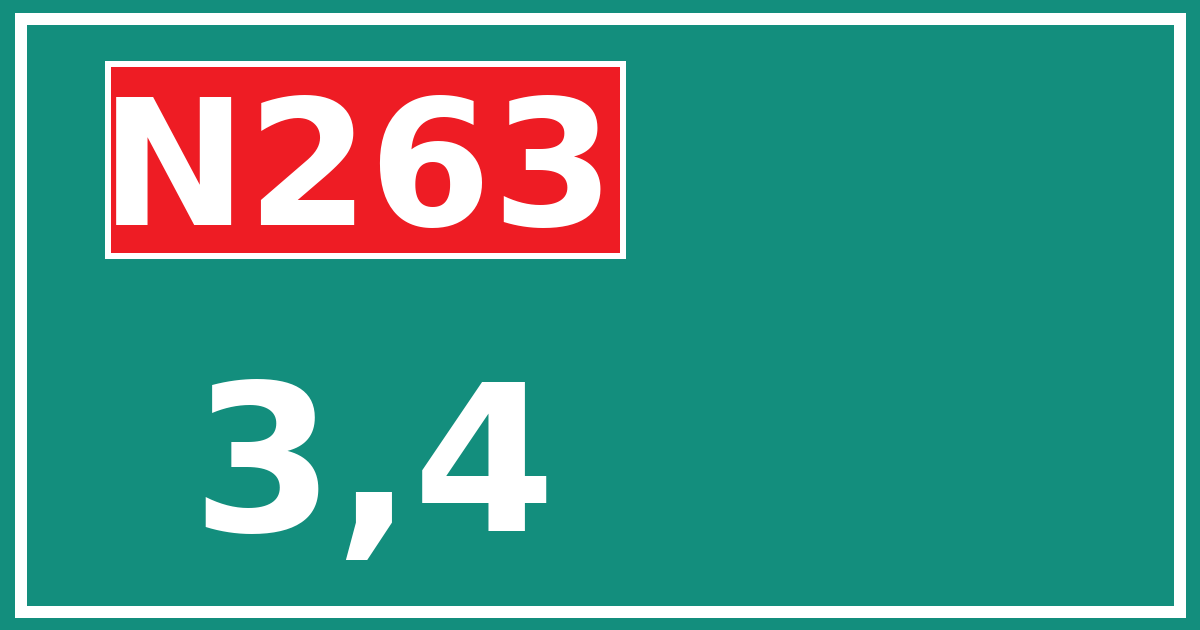 Hectometerbord N263 3,4