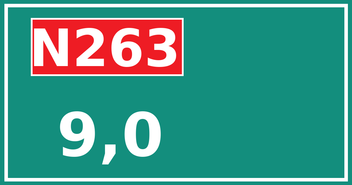 Hectometerbord N263 9,0