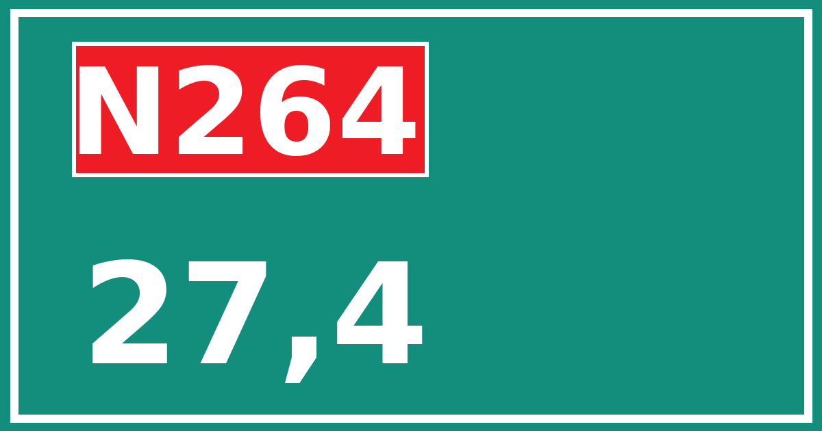 Hectometerbord N264 27,4