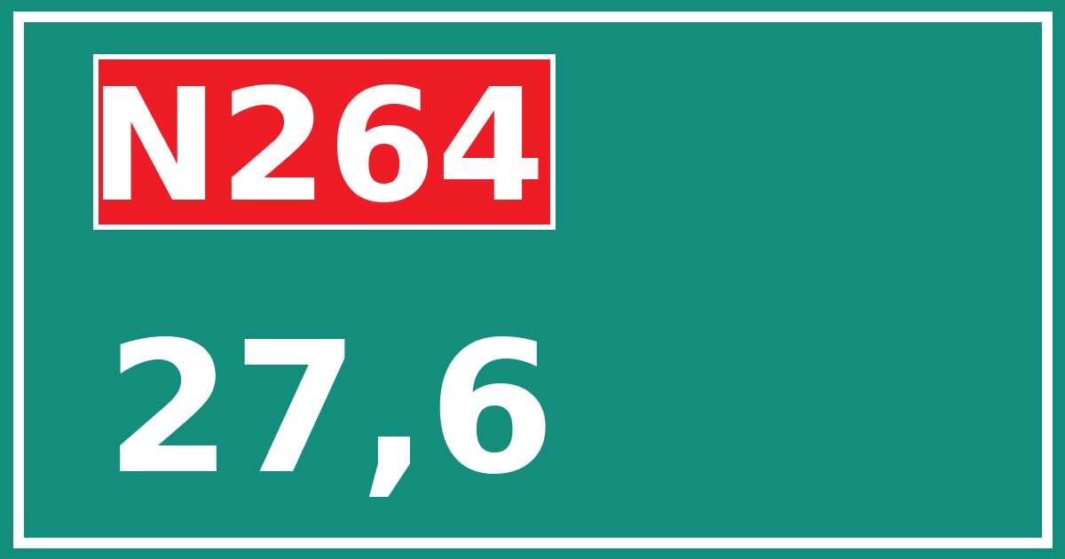 Hectometerbord N264 27,6