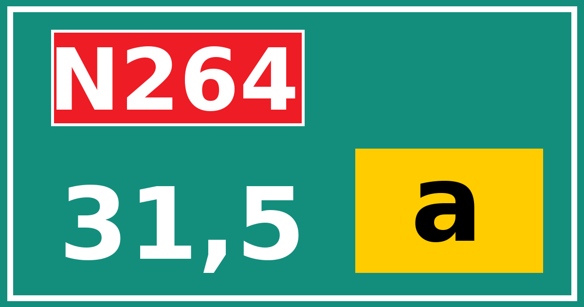 Hectometerbord N264 31,5 letter a